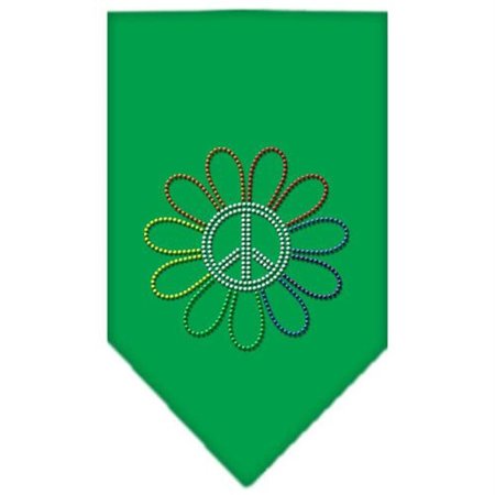 UNCONDITIONAL LOVE Rainbow Peace Flower Rhinestone Bandana Emerald Green Small UN802821